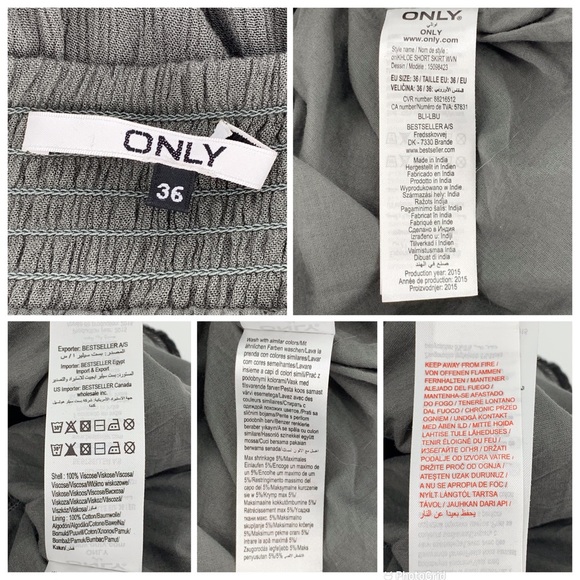 Only Khaki Khloe Plissé Lined Short Circle Skirt, EU 36/US 4 - Picture 15 of 16